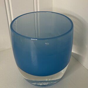 Glassybaby "Keep Cool" beautiful light blue Ocean Candle Holder